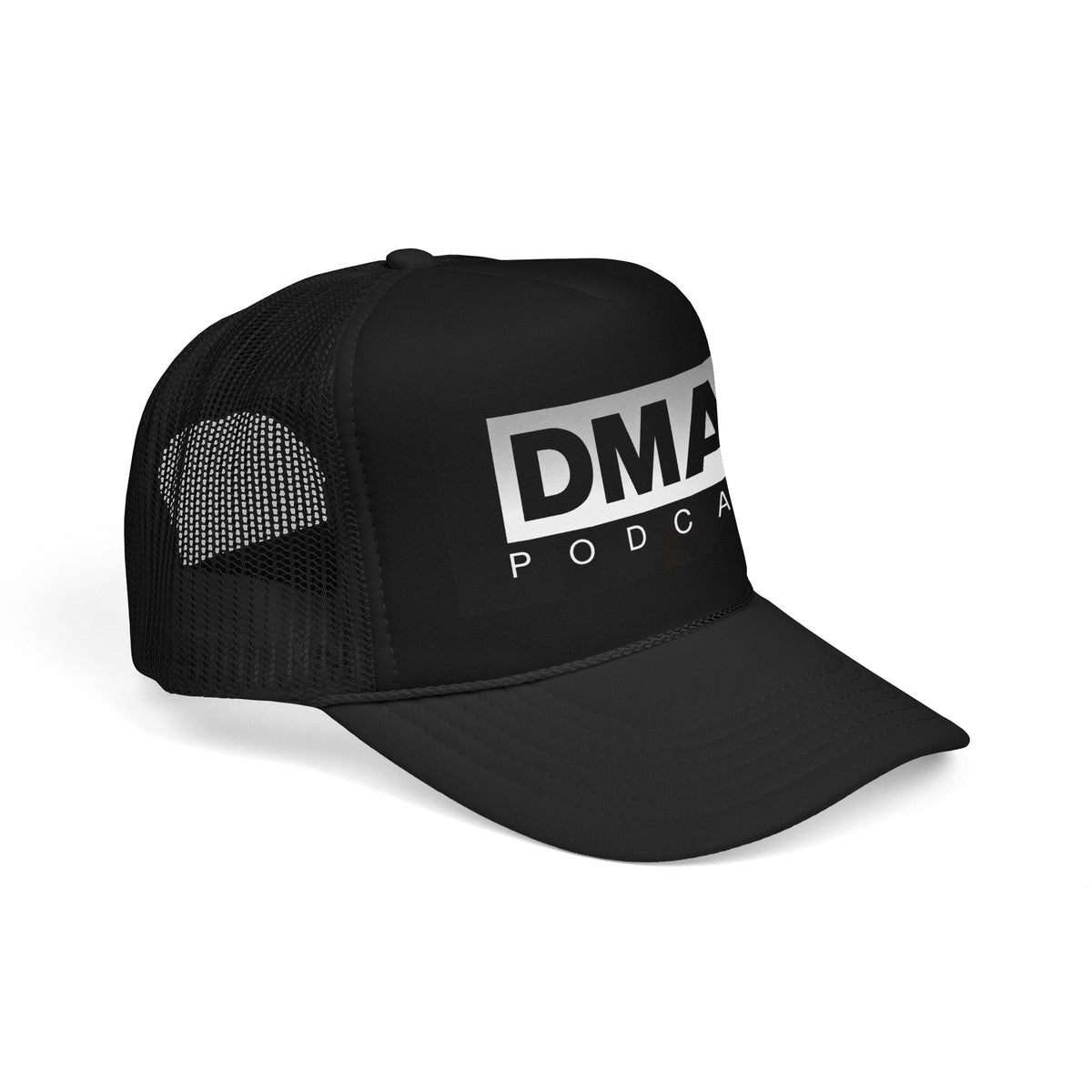 DMAF Trucker Hat — Black Foam Mesh Cap