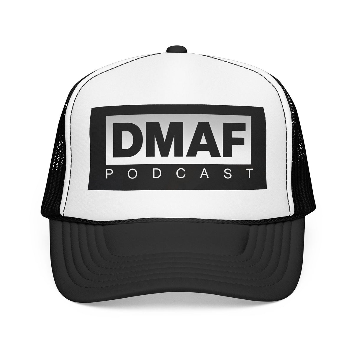DMAF Trucker Hat — Black Foam Mesh Cap