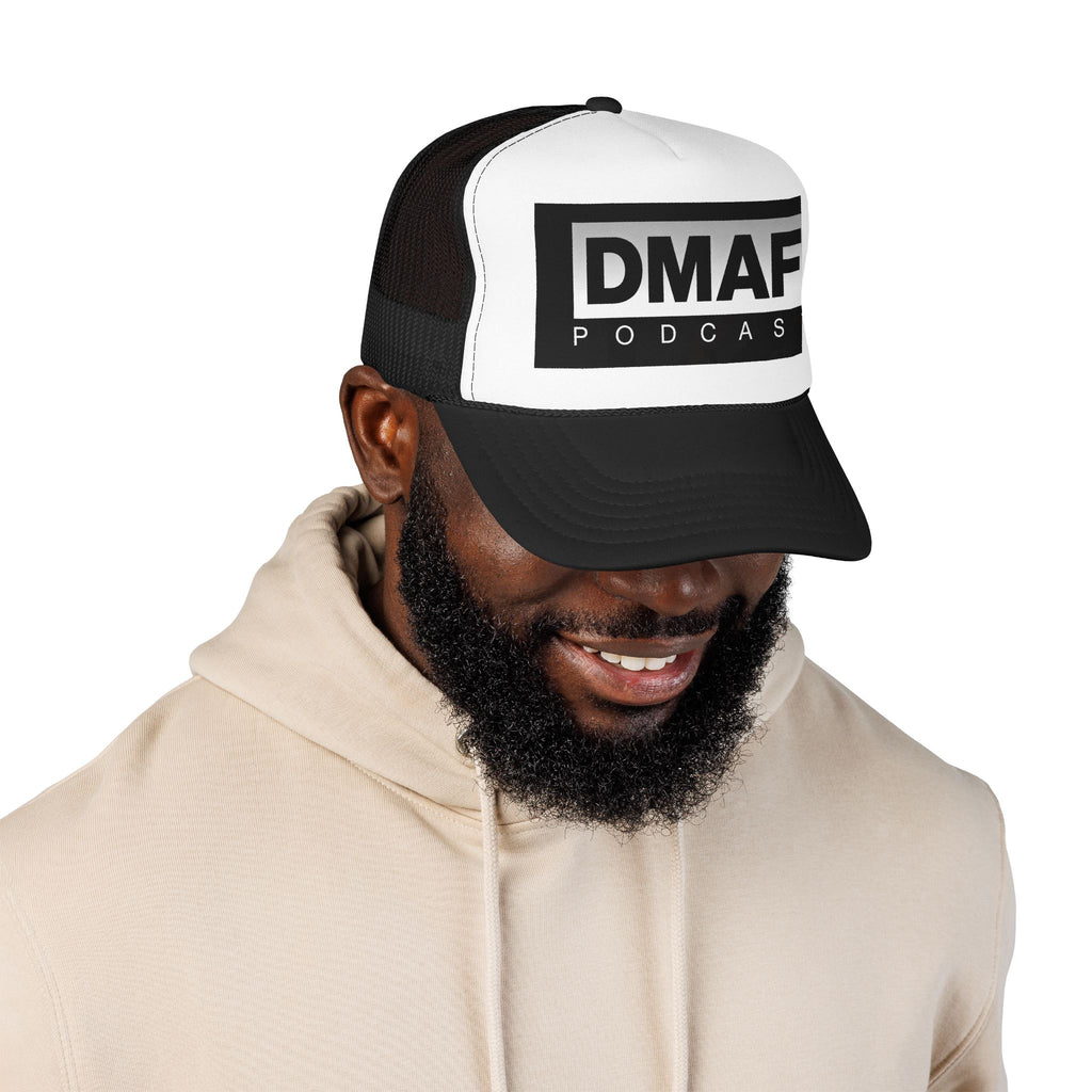 DMAF Trucker Hat — Black Foam Mesh Cap
