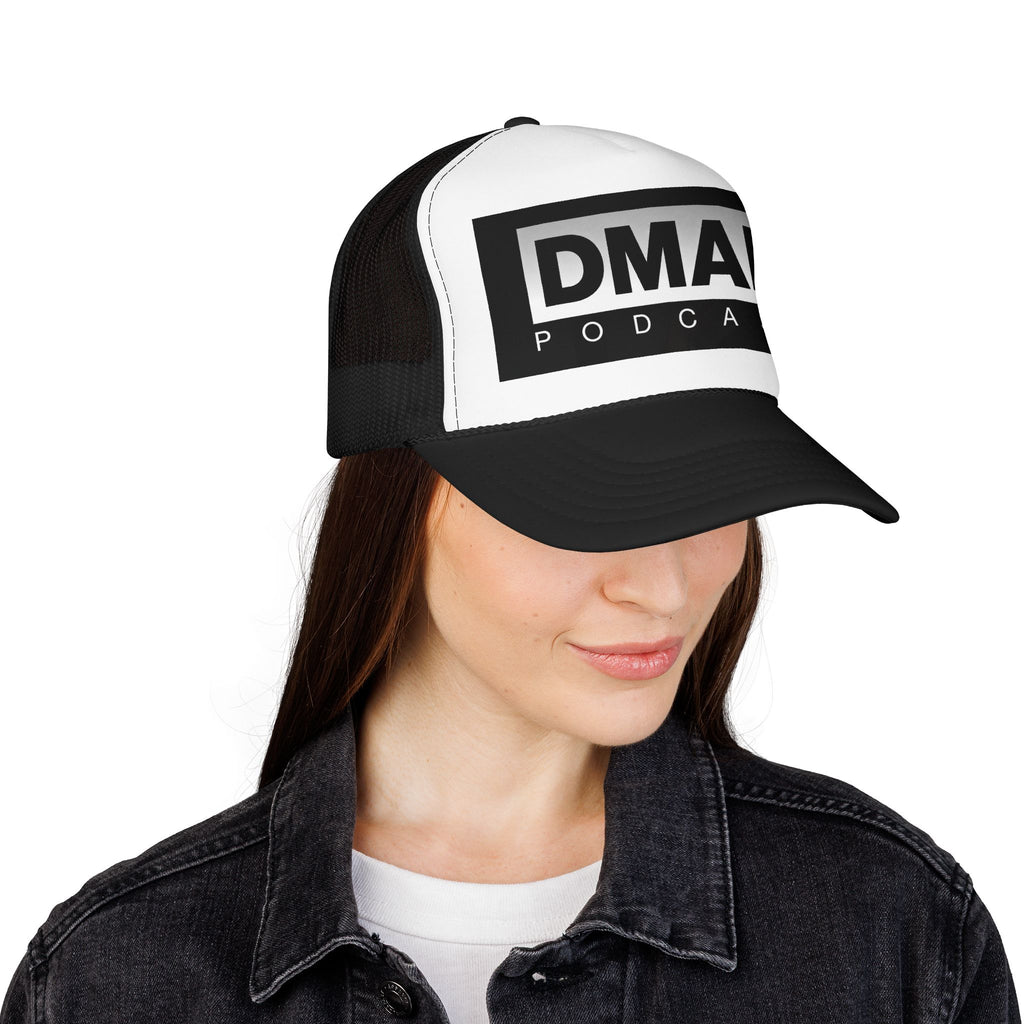 DMAF Trucker Hat — Black Foam Mesh Cap