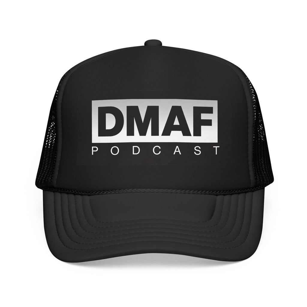 DMAF Trucker Hat — Black Foam Mesh Cap