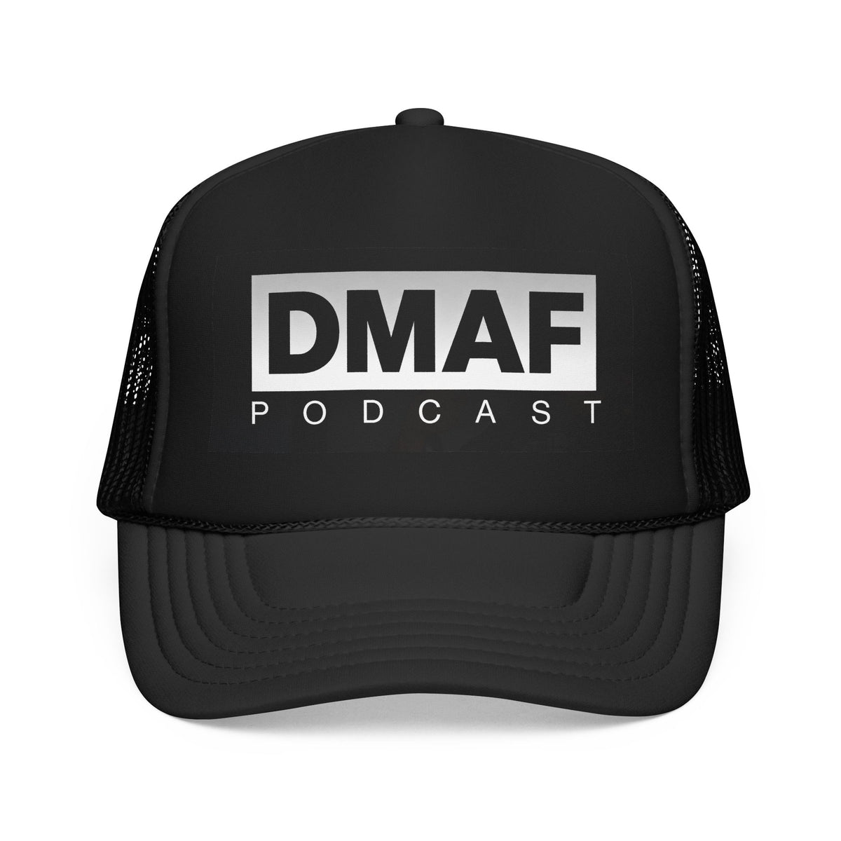DMAF Trucker Hat — Black Foam Mesh Cap
