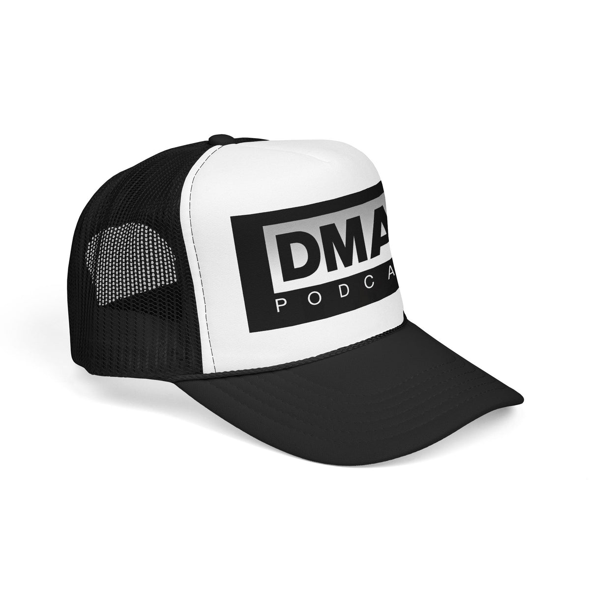 DMAF Trucker Hat — Black Foam Mesh Cap